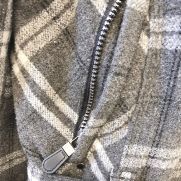 LIKE NEW Winter Parka Jacket Grey Checkered - Picture 6 of 10